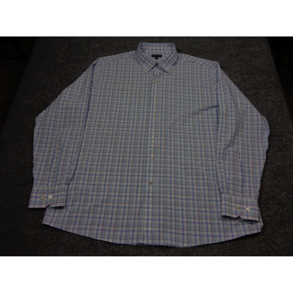 Peter Millar Crown Crafted Shirt Men 2XL Blue Evans Performance Poplin Sport